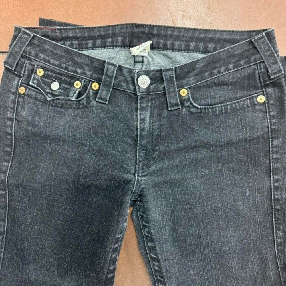 Vintage True Religion Women's "Julie" Mid Rise Black Skinny Jeans Size 31 - Picture 8 of 8